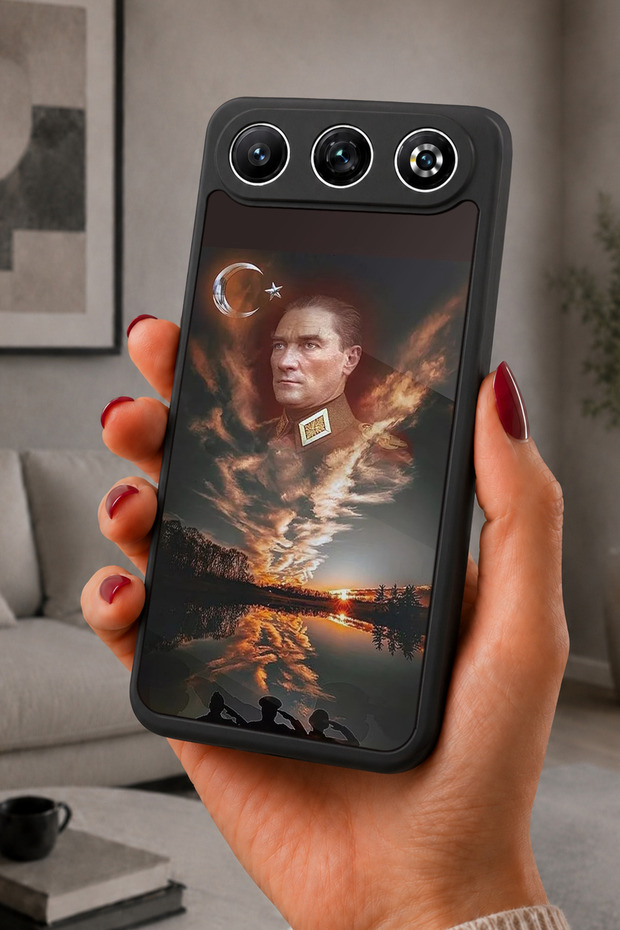 Gm 26 Compatible Printed, Matte Black, Soft Silicone, Protective, Shock-Absorbing Cover, Case