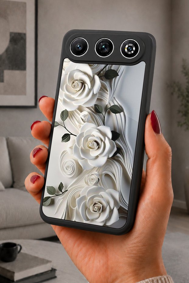 Gm 26 Compatible Printed, Matte Black, Soft Silicone, Protective, Shock-Absorbing Cover, Case