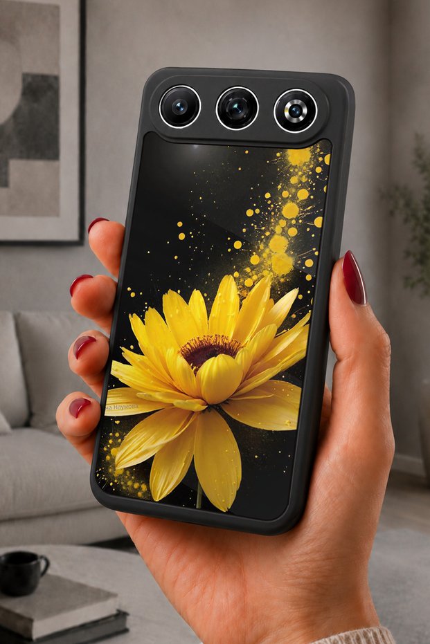 Gm 26 Compatible Printed, Matte Black, Soft Silicone, Protective, Shock-Absorbing Cover, Case