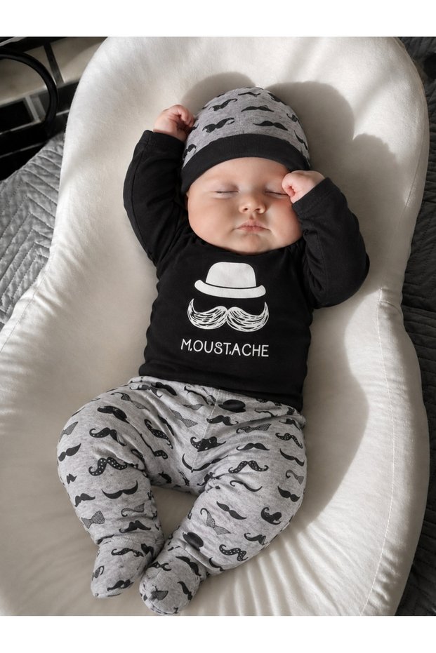 100% Cotton Long Sleeve Seasonal Combed Cotton Baby Set of 3 / 3-6 Months Bodysuit Set