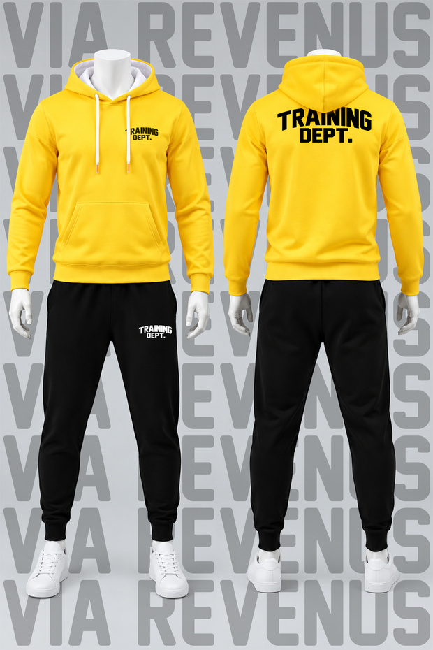 Training Dept. Printed Hooded Sweatshirt and Sweatpants Unisex Sports Set