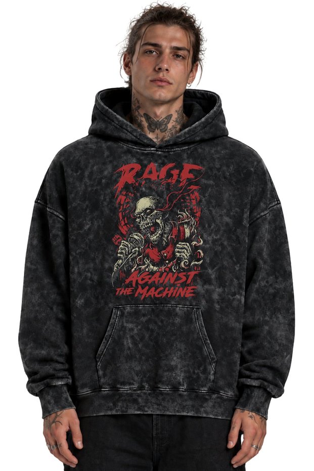 Rage Against the Machine Rock Metal Music Band Printed Unisex Oversize Washable Hoodie Sweatshirt