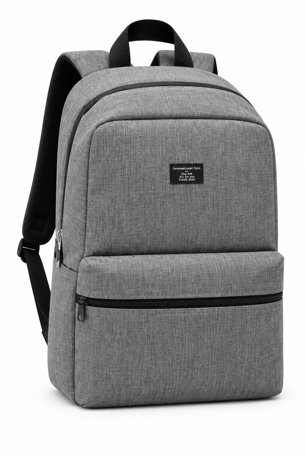 15.6 Inch Compatible Black Backpack with Waterproof Fabric and Zipper Feature