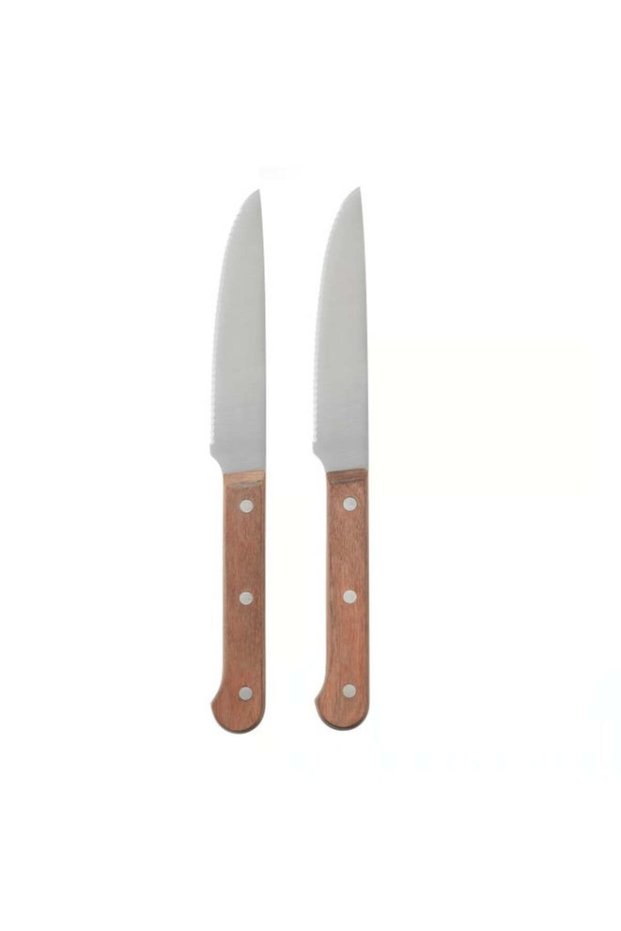 Steak Knife with Serrated Blade and Wooden Handle, 24 cm