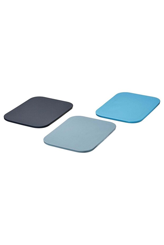 Chopping Board Set, Black-Blue/Grey-Blue/Light Blue, 22x16 cm – 3 Pack