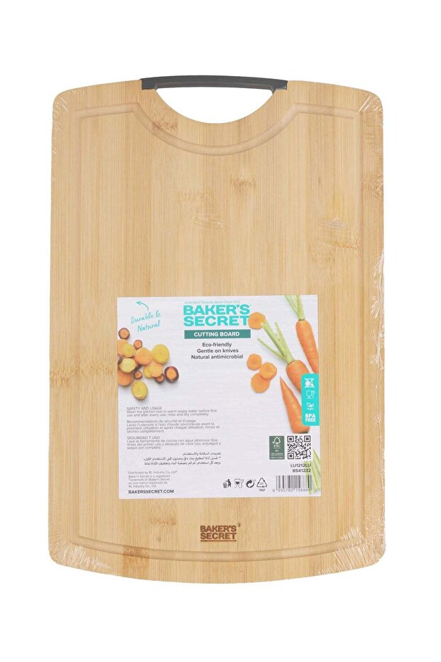 Baker's Secret Bamboo Cutting Board 38cm, Durable Bamboo Build for Everyday Food Preparation, For Cutting, Chopping and Slicing Meat, Vegetables and Fruit
