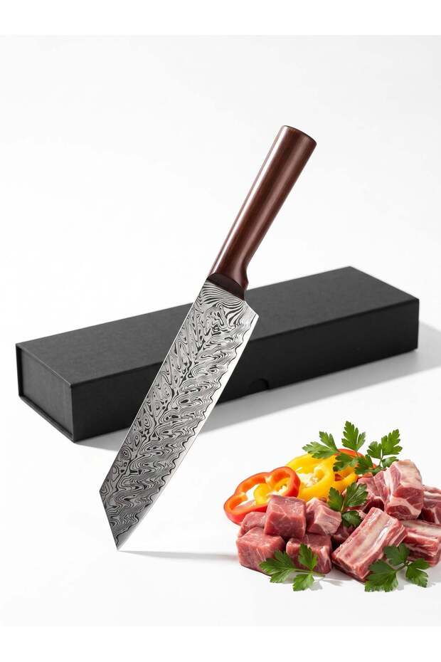 Chef Knife Kitchen Knives 8 inch,Professional Damascus Steel Pattern Style,Home Cook Kitchen Chef's Knife,Premium Super Sharp Universal Knife,Made of German High-carbon Stainless Steel, With Gift Box