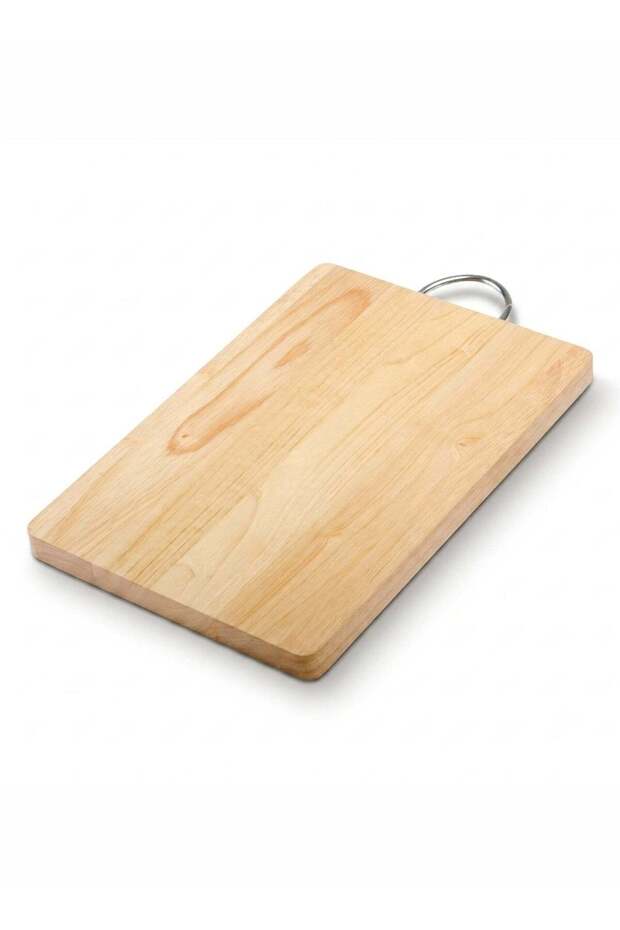 Billi Wooden Cutting Board with Handle, Brown, Durable Chopping and Serving Board for Kitchen Use Beige 20x30x2cm