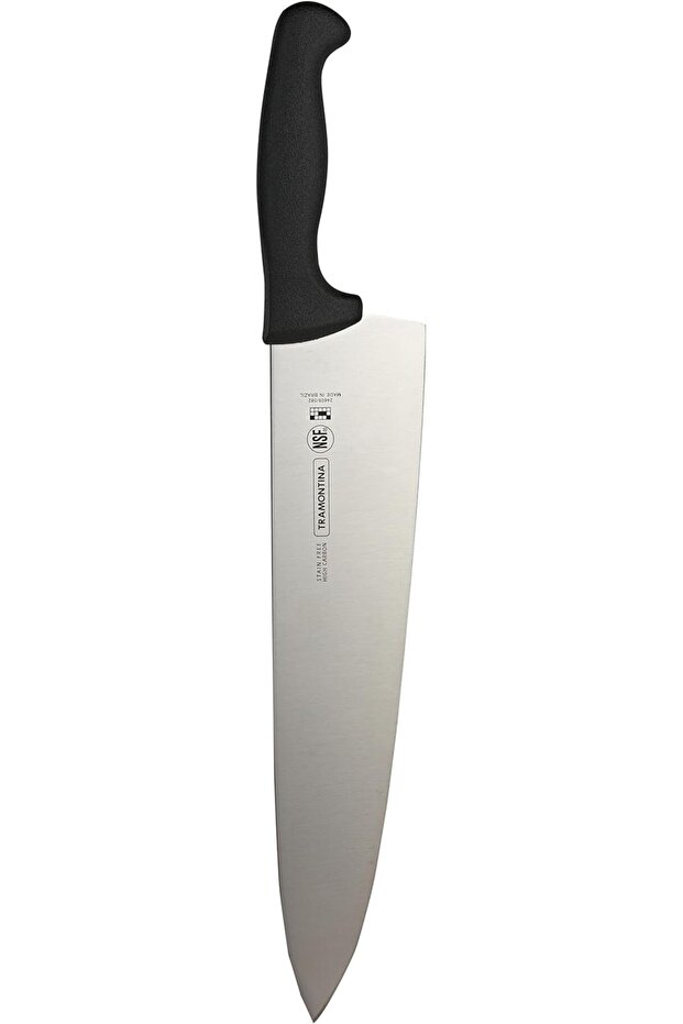 Professional 12-Inch Meat Knife with Stainless Steel Blade and Black Polypropylene Handle