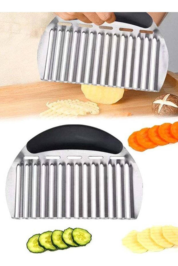 Stainless Steel Crinkle Wavy Cutter for Potatoes and Vegetables