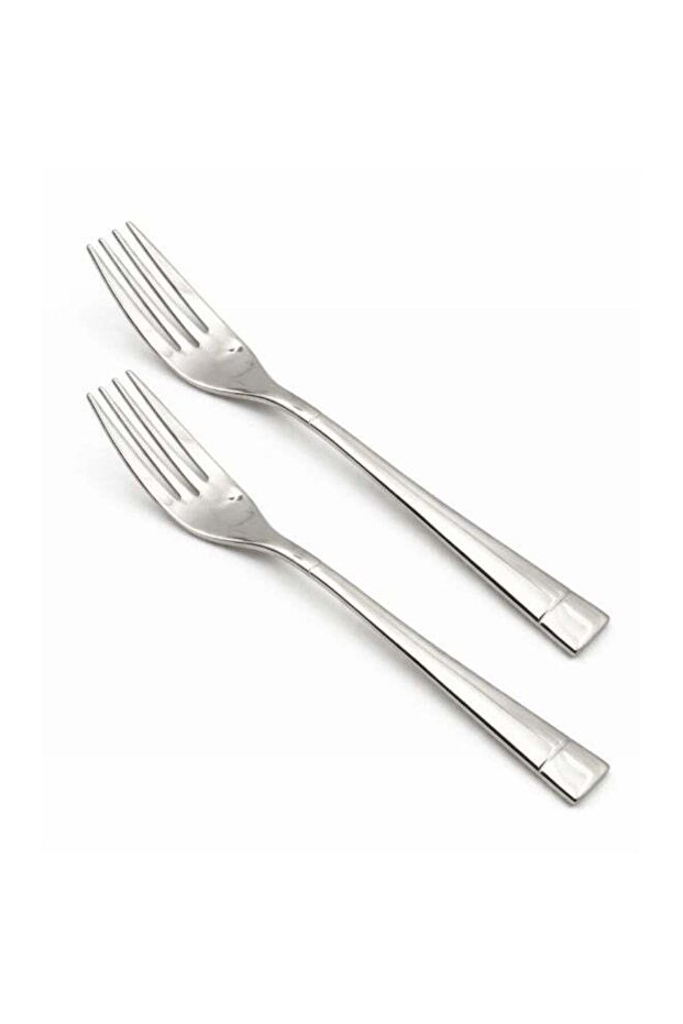 BERAM Silver Savour Dining Fork 2Pc Stainless Steel Flatware Dinner Salad and Dessert Fork Table Premium Elegant Cutlery for Daily Use Home Kitchen Restaurant Café