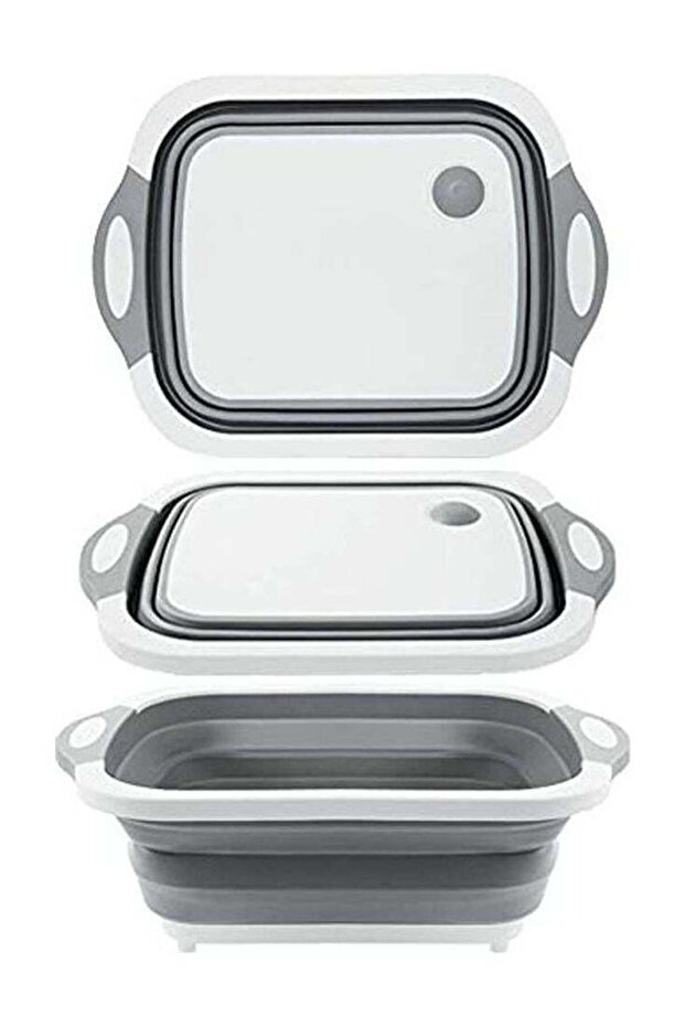 Multifunction Foldable Dishwasher Cutting Board White/Grey 40cm