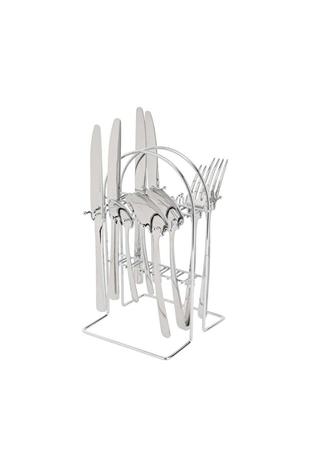 Royalford S S Prima Cutlery Set- RF12463/ 24 Pieces Spoons Set, Includes 6 Table Knives, 6 Forks, 6 Tablespoons, 6 Teaspoons/ Stylish and Light-Weight, 100% Food-Grade Silver