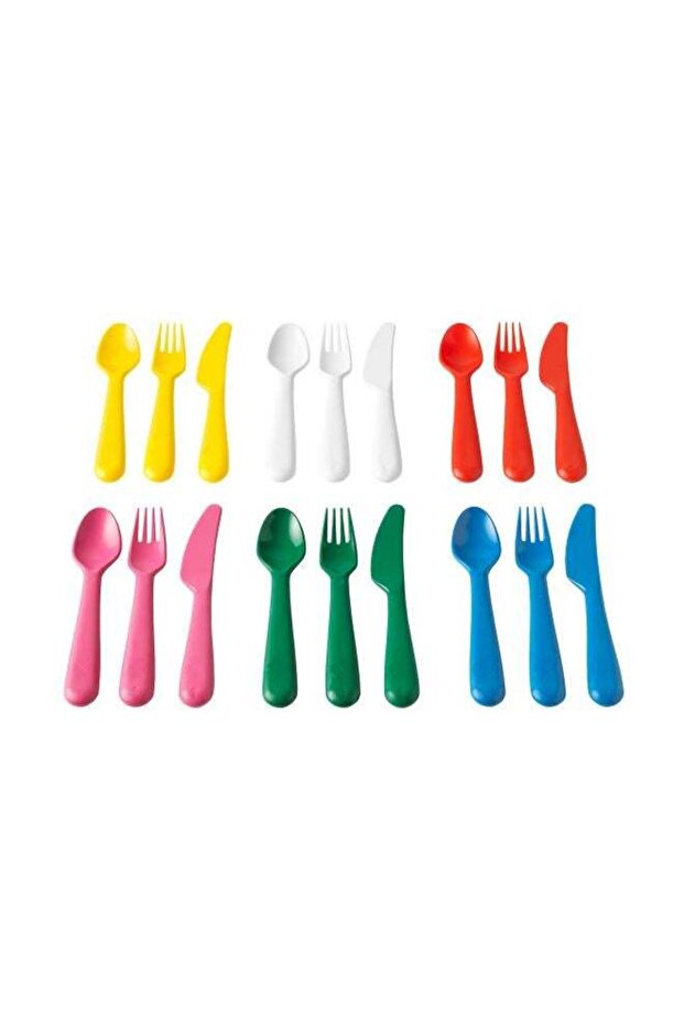 18-Piece Plastic Cutlery Set Multicolour