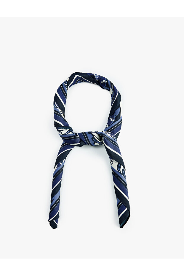 Shawl Patterned Striped Square Scarf