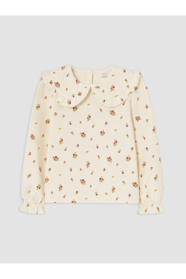 Alita City Lcw Kids Ecru Interlock Printed Standard & Regular Long Sleeve Girls' T-Shirt with a Difference