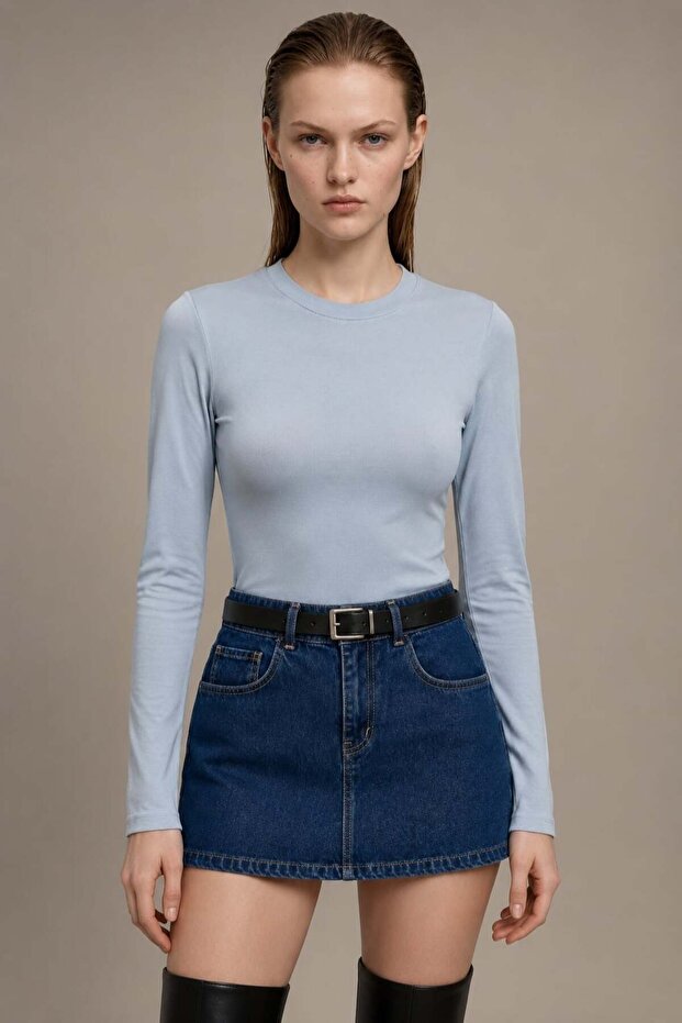 Women's Long Sleeve Crew Neck Basic Blouse