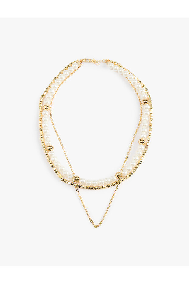 Multi-Beaded Pearl Chain Necklace