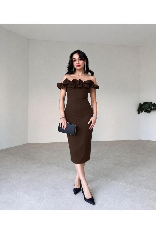 Low Shoulder Midi Dress
