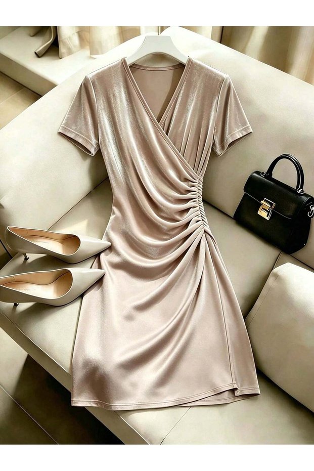 Rochie midi , bej