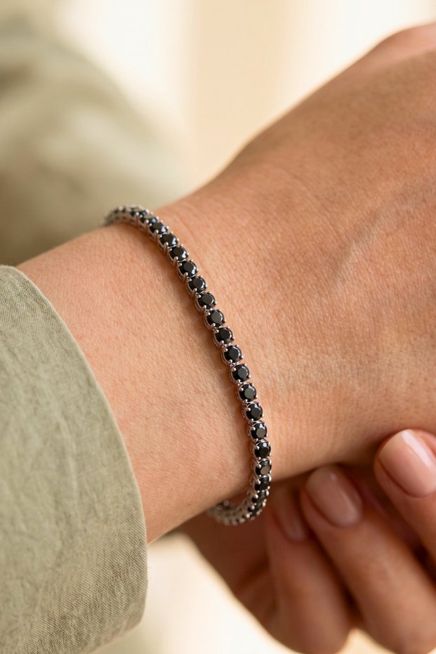 Black Zircon Stone Waterway Unisex Bracelet