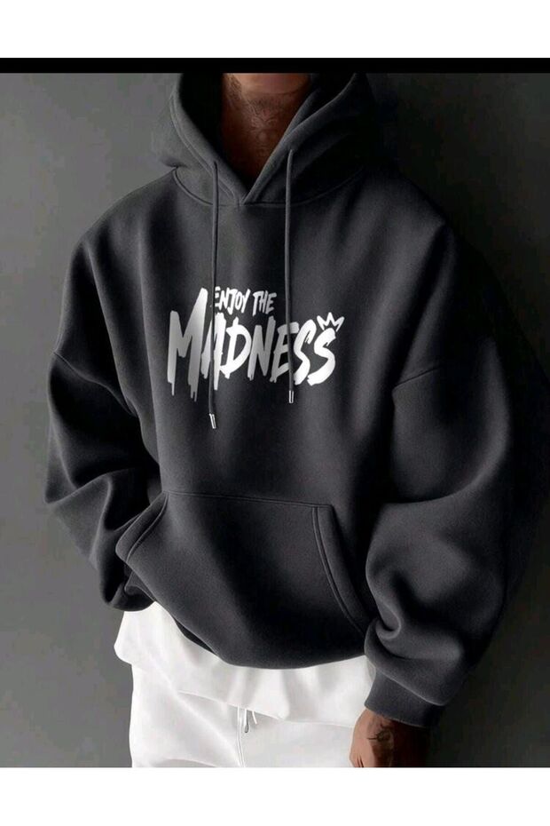 Mooda 3 Threaded Unisex Oversize Hooded Sweatshirt