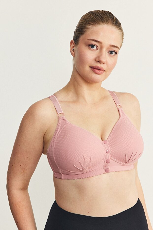 Wireless Snap-On Gathering Bra Cc867 Dusty Rose