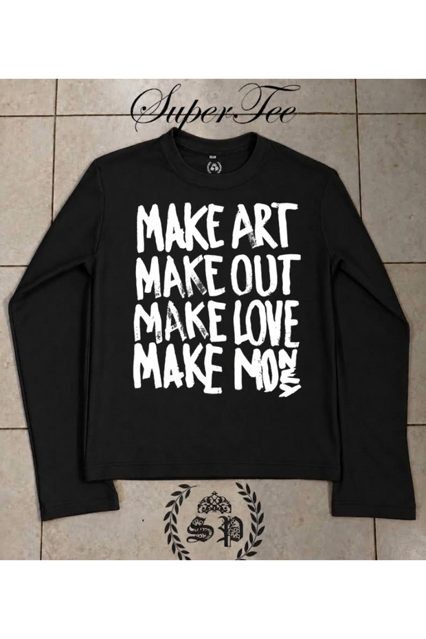Long Sleeve Make Art Printed Long Sleeve T-Shirt