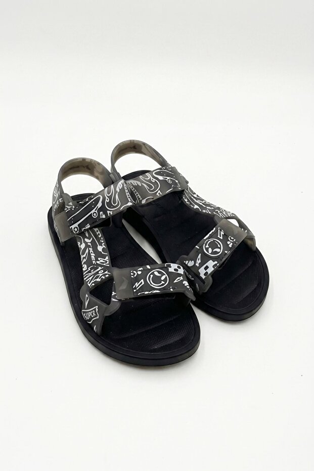 Free Style Graphics Kids Sandals Gray 28/38
