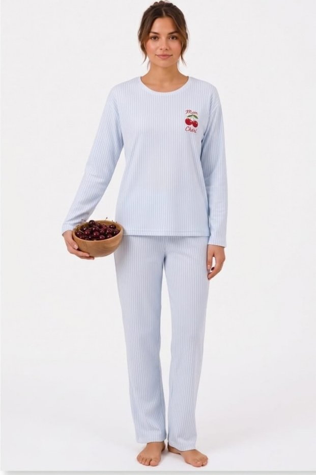 Sandy Women's Cotton Long Sleeve Pajama Set