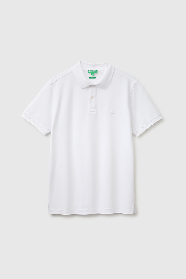 Men's white regular fit short sleeve polo t-shirt