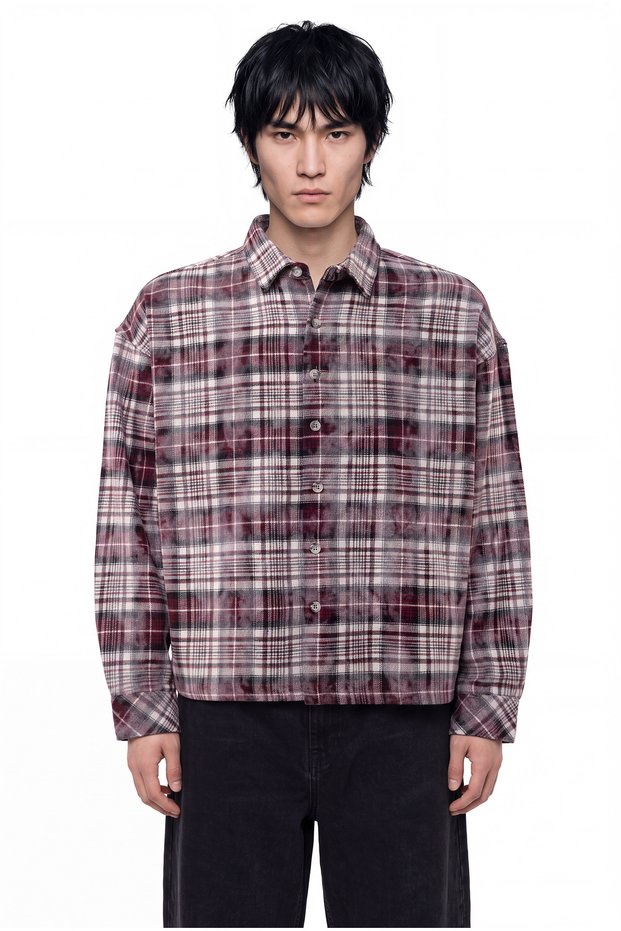 Men's Plaid Long Sleeve Oversize Shirt Andorra