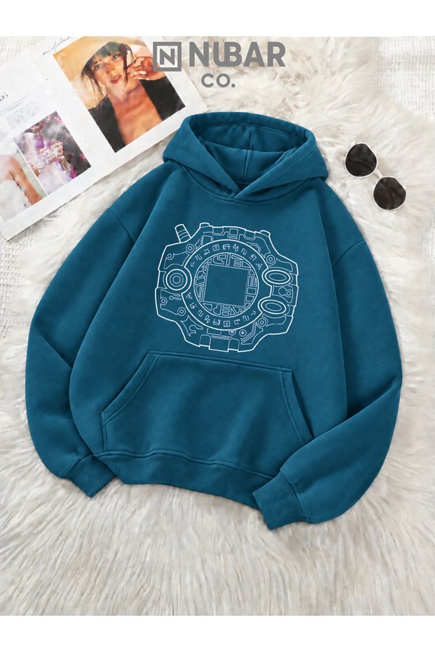 Unisex Digimon Anime Printed Premium Cotton 3-Thread Sweatshirt with Inner Lining