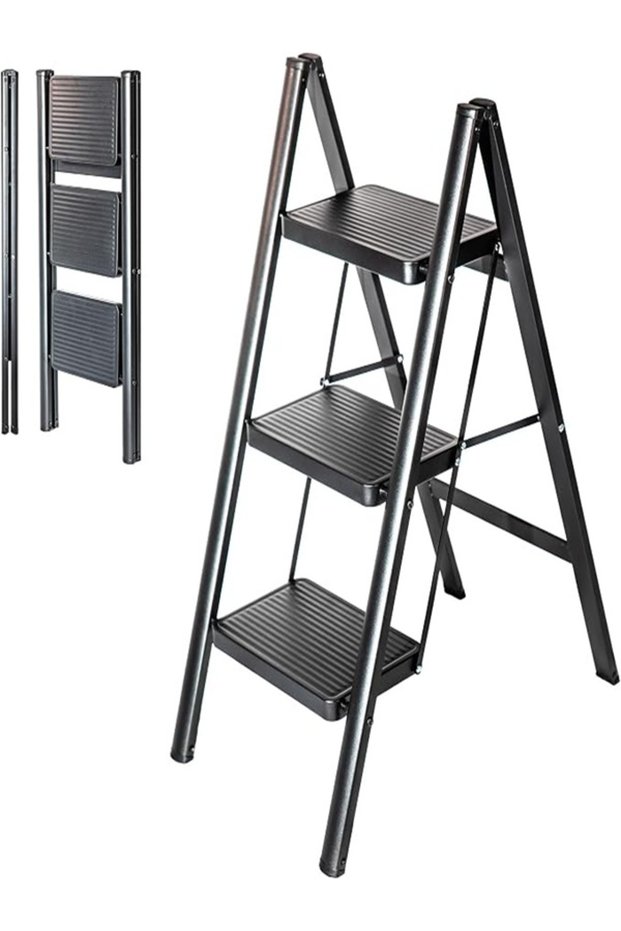 HighQuality 3Step Folding Step Stool for Adults NonSlip Wide Pedals 150kg Load Capacity Versatile and Safe Home Solution