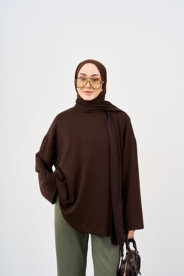 Women's Waist Belt Detail Tunic Brown