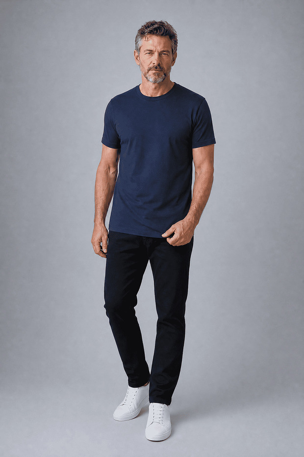 Navy Blue Studio Crew Neck T-Shirt