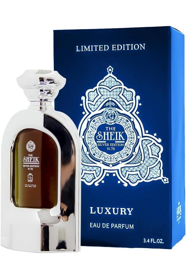 The Sheikh Silver Perfume, Unisex, 100 ml, Apple Bergamot Lemon Sandalwood Musk Vanilla