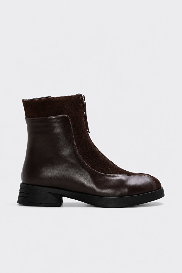 Genuine Leather Brown Leather Brown Suede Women's Classic Boots 757Sza26914