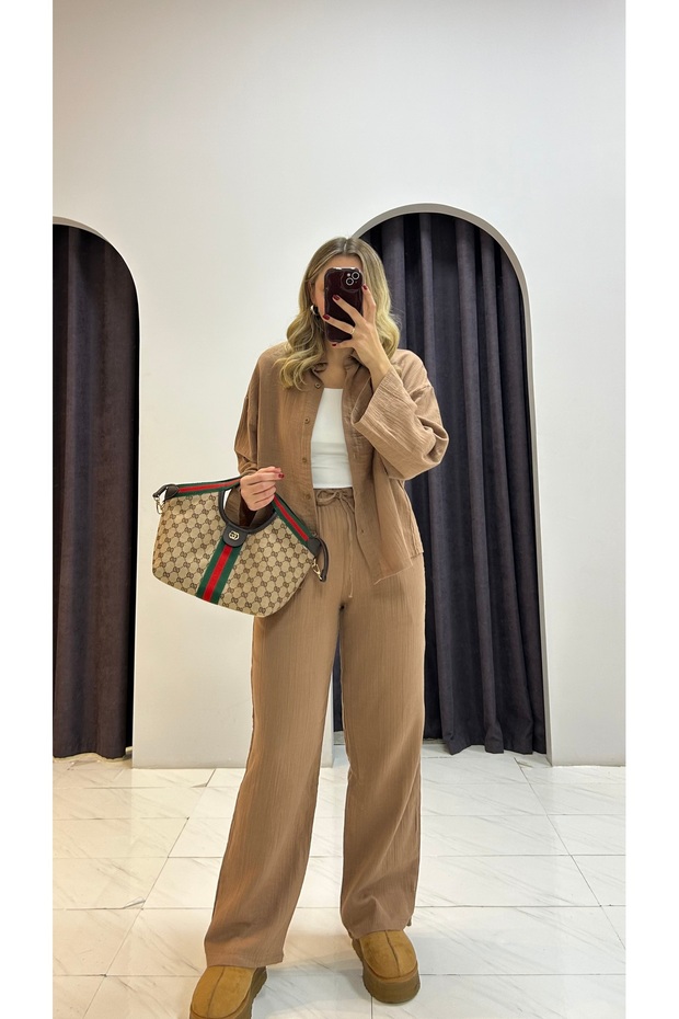 Muslin Linen Shirt Trousers Set
