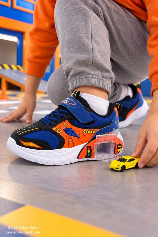 Dri̇ft Garage-Based Double Metal Trolley Velcro and Lace-Up Casual Boys' Sneaker Sports Shoes