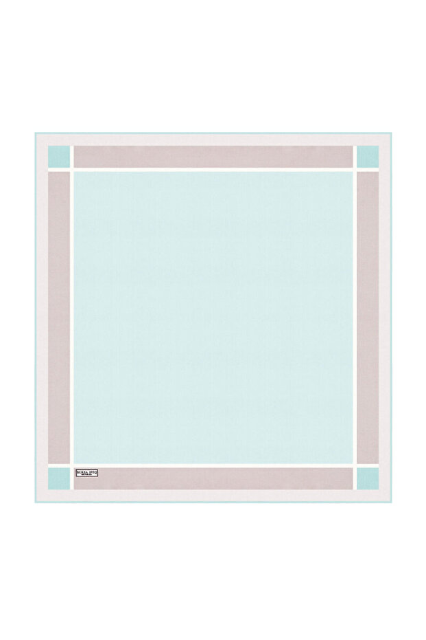 Ice Blue Wide Border Plain Silk Handkerchief
