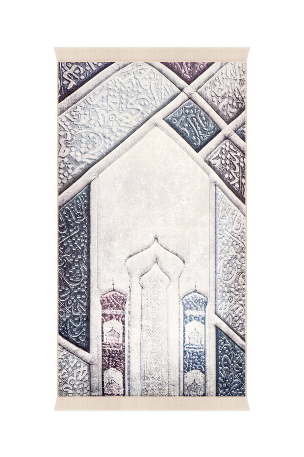 Gray Sponge Velvet Prayer Mat