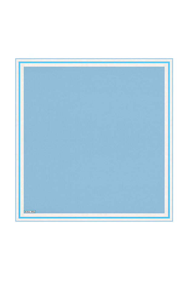 Indigo Border Plain Silk Handkerchief