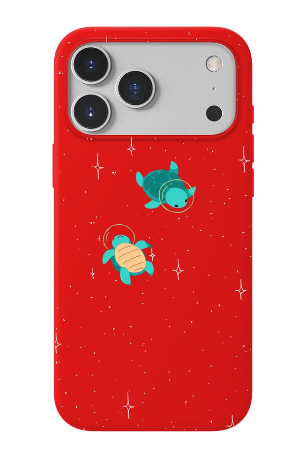 iPhone 17 Pro/18 Pro Compatible Suede+Tpu Silicone Phone Case with Turtle Pattern in Space
