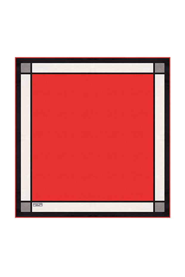 Red Wide Border Plain Silk Handkerchief