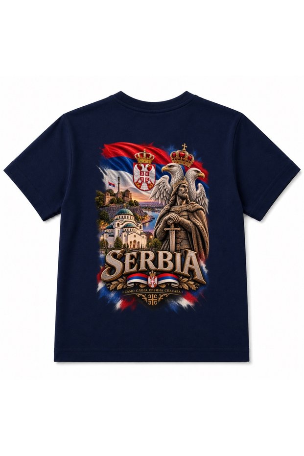 Serbia Heraldic Emblem & Tricolor Graphic Beanie