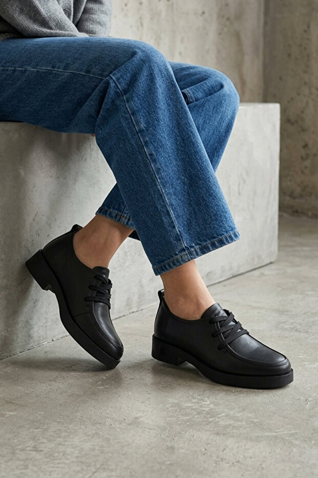 , Women's Genuine Leather Casual Shoes 163359Z805 Black