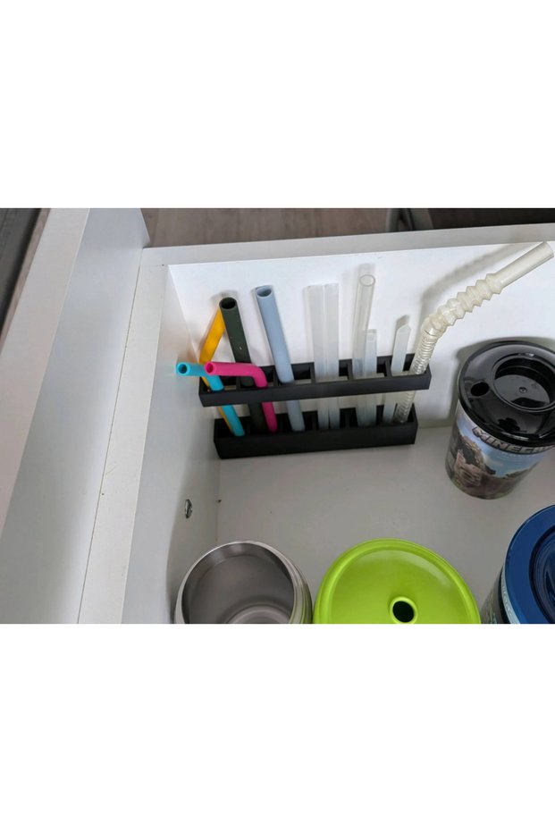 Straw Holder for Kitchen Cabinet Door