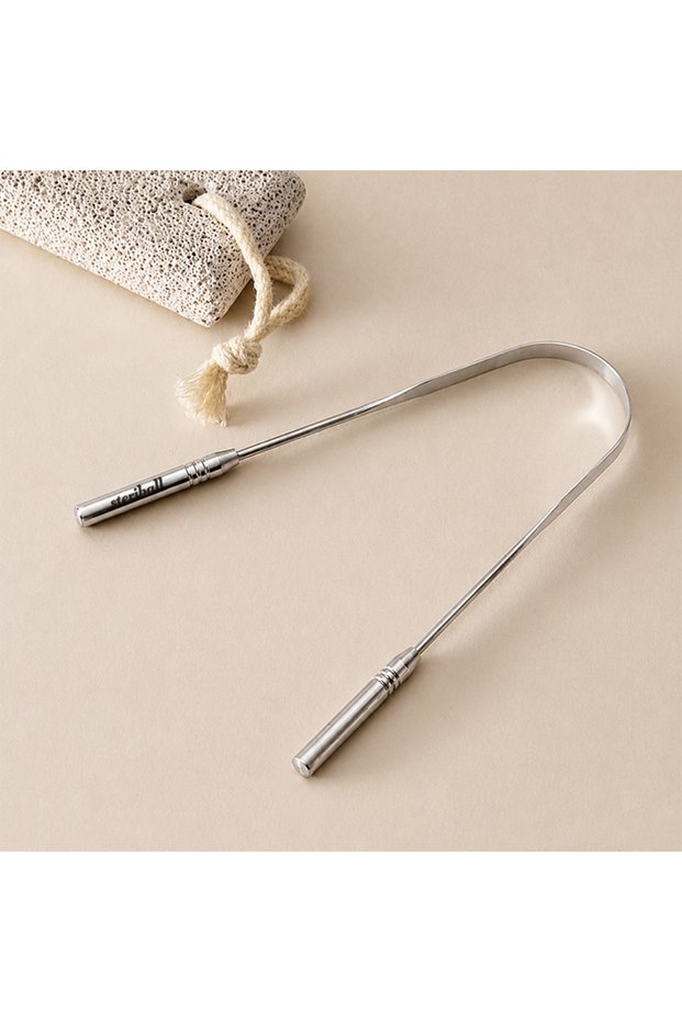 Stainless Steel Tongue Cleaner Oral Care Tool Hygienic Plaque Scraper Metal Tongue Scraper