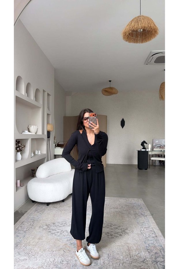 Black Zr Model Self-Vest Slim Suit